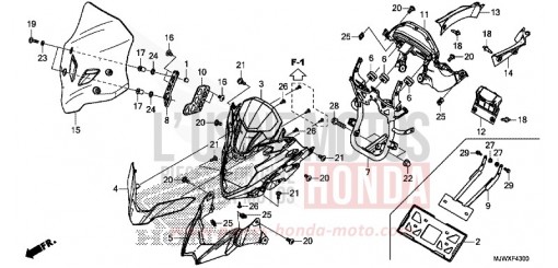 COPERTURA SUPERIORE/PARABREZZA CB500XAJ di 2018